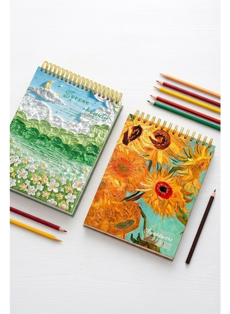 8k drawing pad,40sheets,160g ,white color paper,Artist Spiral Sketch Book - Image 1